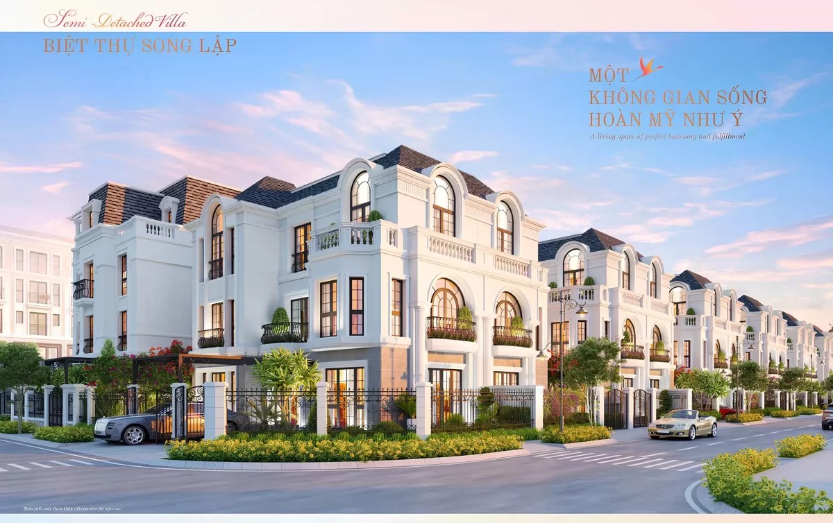 thiết kế biệt thự song lập hồng hạc city